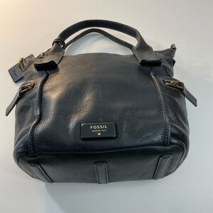 Fossil Black Leather Shoulder Bag